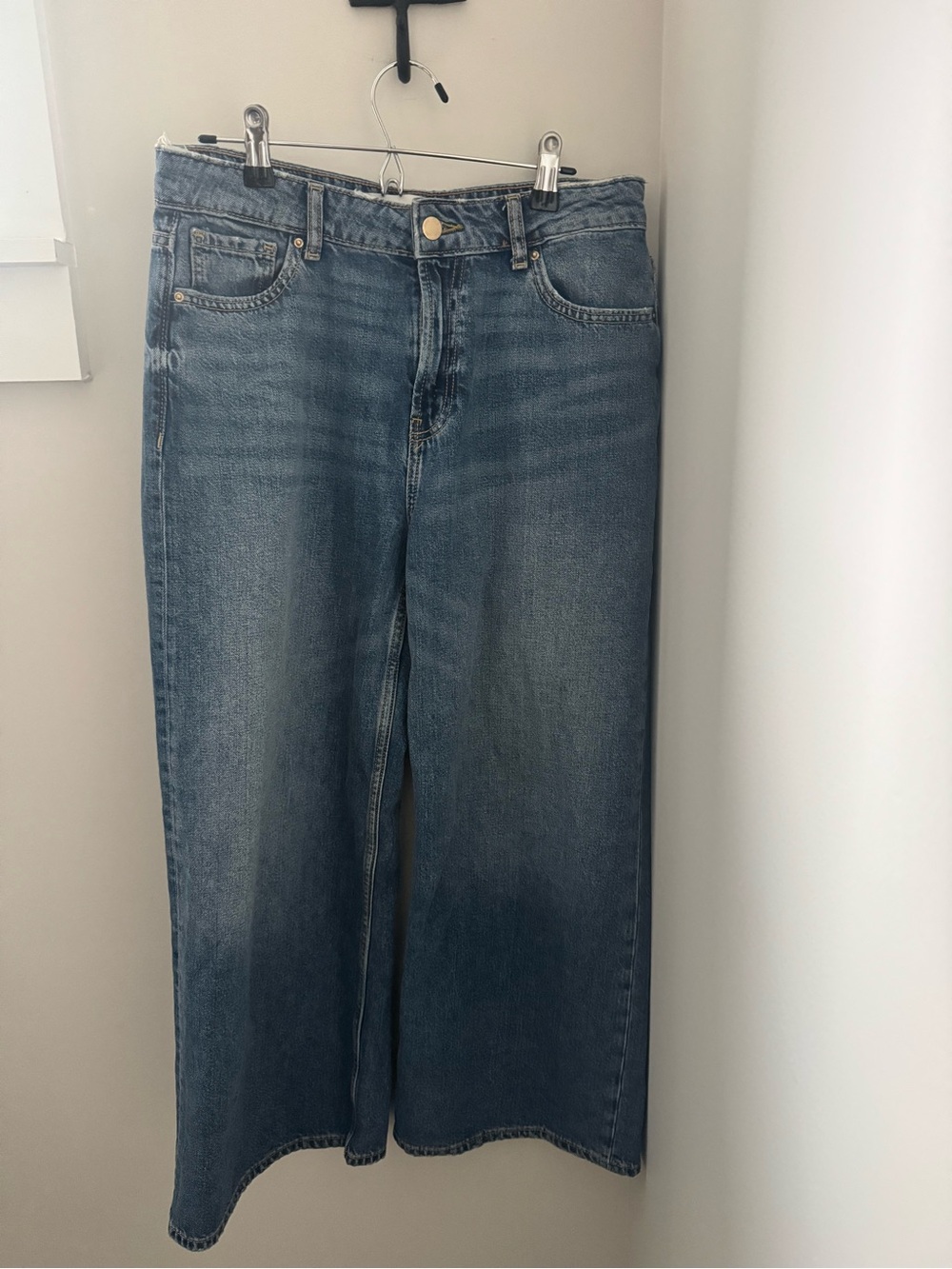Zara Medium Blue Wide-Leg Jeans